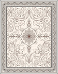 Ornate Antique Floral Scroll Rug