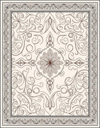 Ornate Antique Floral Scroll Rug