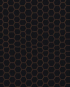 Dark Hexagon Copper Net Rug
