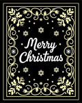 Black Golden Snowflakes Festive Border Rug