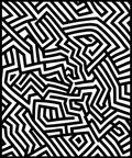 Black and White Geometric Maze Rug