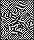 Black and White Geometric Maze Rug