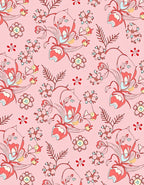 Pink Blush Floral Vine Whimsy Rug