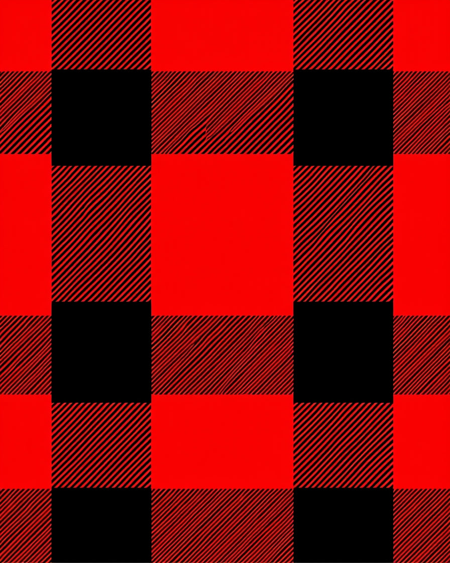 Classic Plaid Red Black Squares Rug