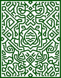 Verdant Organic Abstract Labyrinth Rug