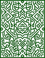 Verdant Organic Abstract Labyrinth Rug