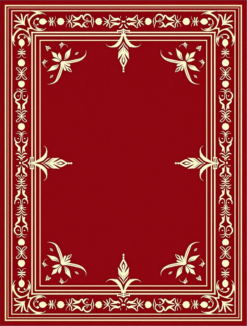 Ornate Crimson Border Medallion Rug