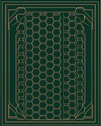 Emerald Gold Geometric Hexagon Art Deco Rug
