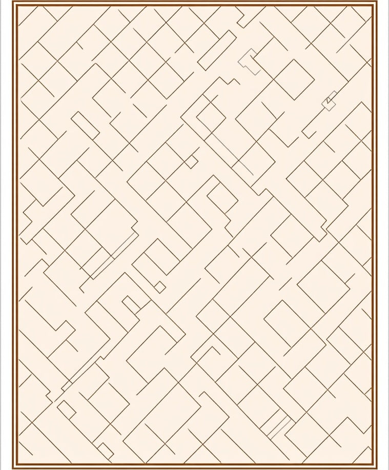Beige Textured Geometric Labyrinth Rug