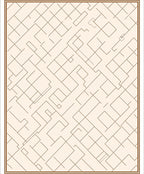 Beige Textured Geometric Labyrinth Rug