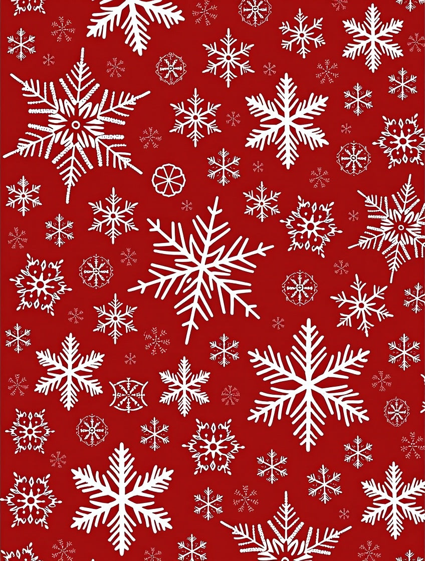 Classic White Snowflakes Red Background Rug