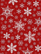Classic White Snowflakes Red Background Rug