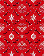 Red White Snowflake Reindeer Garland Rug