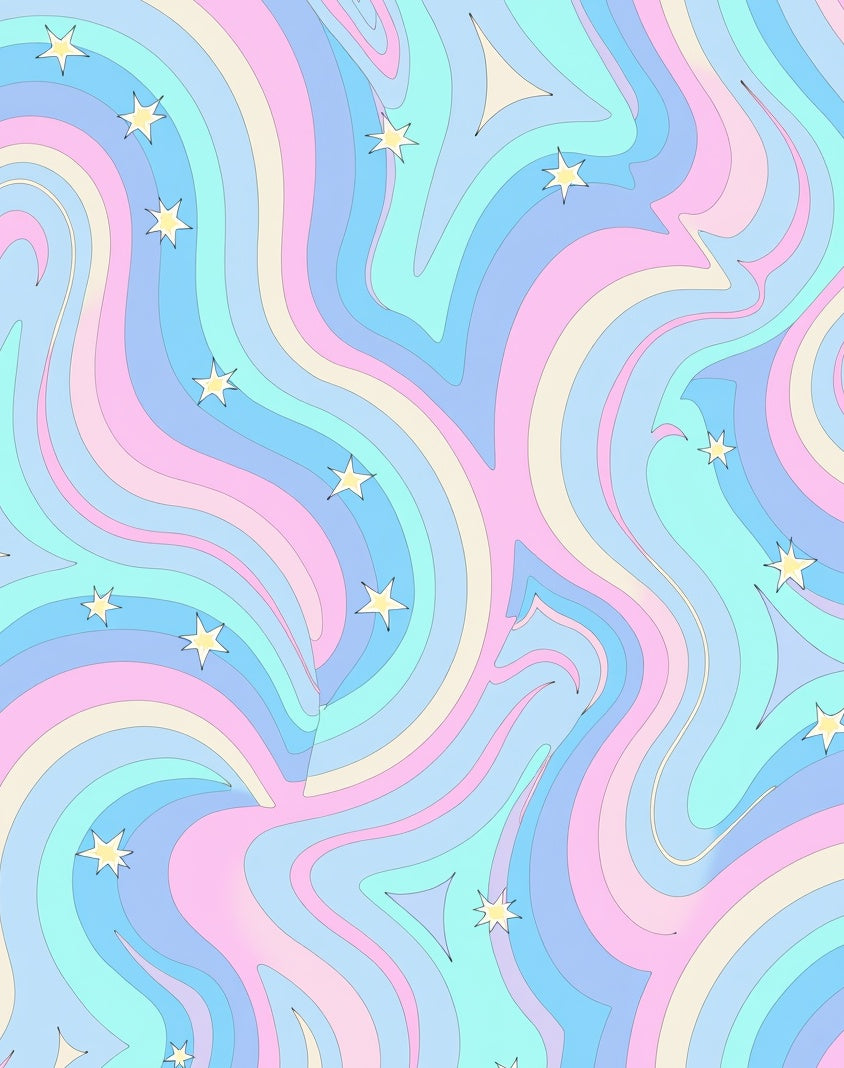 Pastel Swirl Starry Night Rug