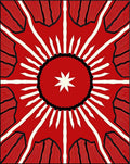 Radiant Red Sunburst Medallion Rug