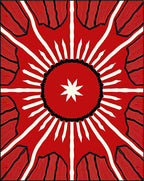 Radiant Red Sunburst Medallion Rug