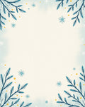 Winter Blue Evergreen Snowflake Accents Rug