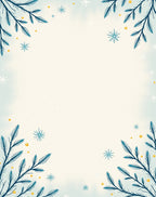 Winter Blue Evergreen Snowflake Accents Rug