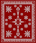 Crimson White Snowflake Wonderland Rug