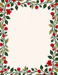 Red Cherry FloralVine Border Rug