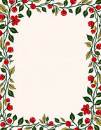Red Cherry FloralVine Border Rug