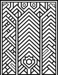 Monochromatic Geometric Art Deco Panels Rug
