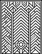 Monochromatic Geometric Art Deco Panels Rug