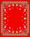Red Festive Cartoon Holiday Bandana Rug