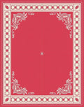 Crimson Ivory Scroll Leaf Border Rug
