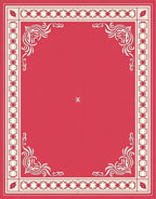 Crimson Ivory Scroll Leaf Border Rug