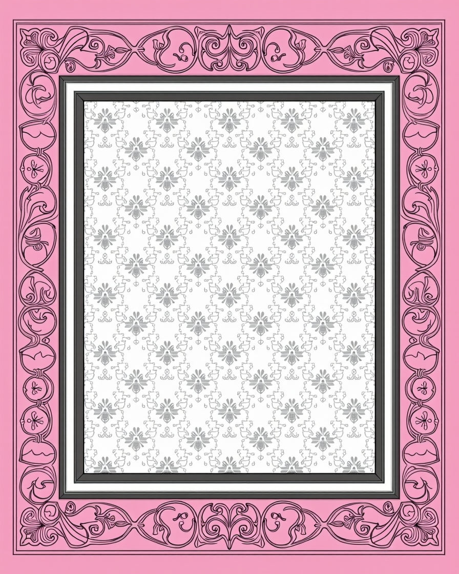Whimsical Pink Ornate Floral Medallion Rug