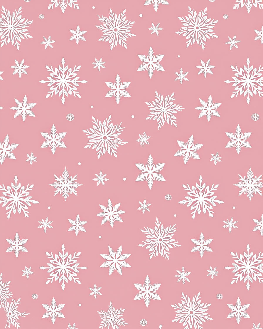 Chic Pink Snowflake Scattering Rug