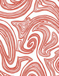 Coral Red Swirling Abstract Lines Rug