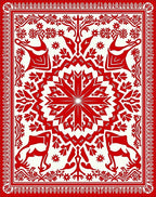 Crimson Tribal Animal Mandala Rug