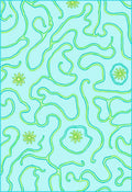 Aqua And Lime Swirl Floral Rug