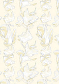 Soft Yellow Abstract Floral Blossom Rug