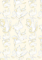 Soft Yellow Abstract Floral Blossom Rug