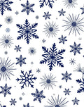 Dark Blue Snowflakes Winter Whimsy Rug