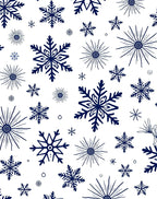 Dark Blue Snowflakes Winter Whimsy Rug