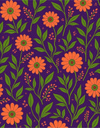 Vibrant Orange Daisy Botanical Garden Rug