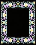 Floral Botanical Border in Pastel Hues Rug