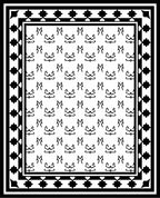 Black White Reciprocal Geometric Motif Rug