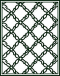 Dark Green Interlocking Vine Lattice Rug