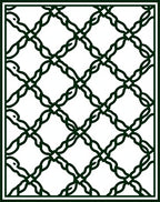 Dark Green Interlocking Vine Lattice Rug