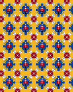 Royal Guard Yellow Blue Red Medallion Rug