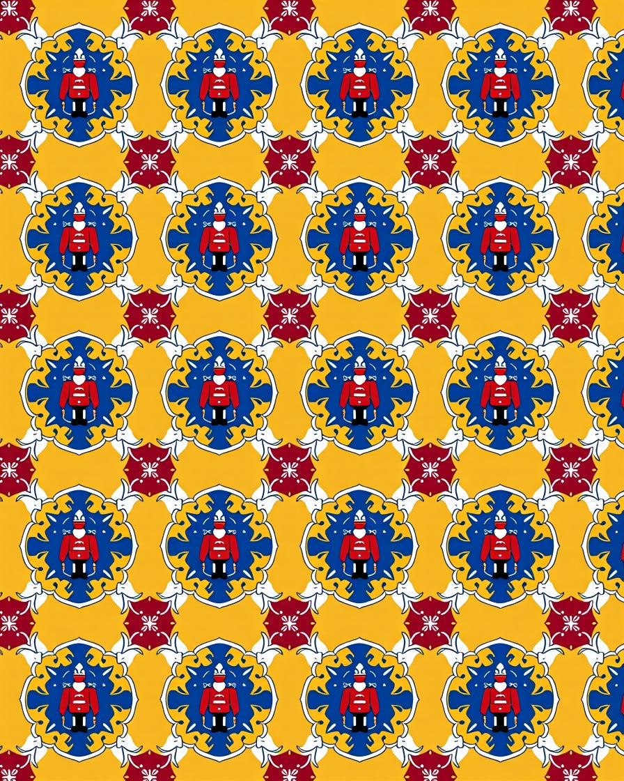 Royal Guard Yellow Blue Red Medallion Rug