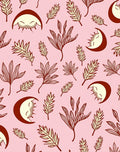 Gentle Pink Moon Foliage Repeating Art Rug