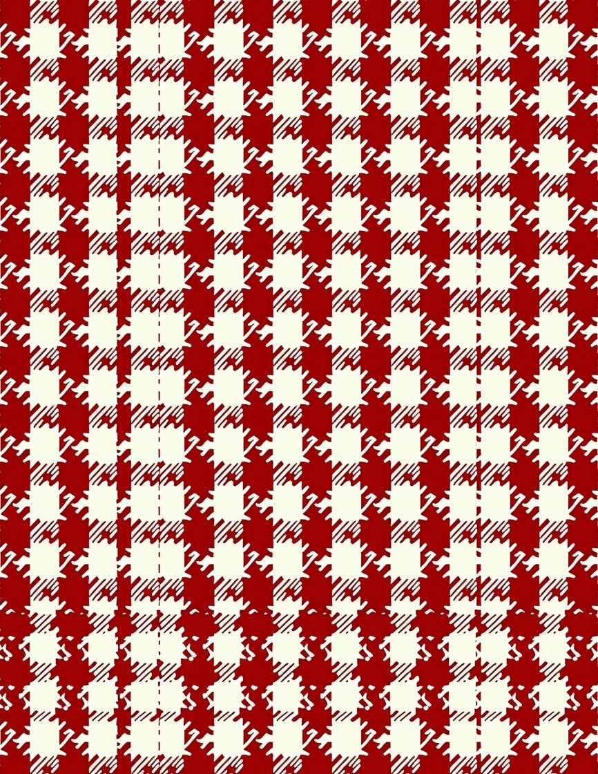 Classic Red Houndstooth Check Rug