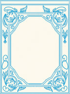 Blue Floral Acanthus Scroll Frame Rug
