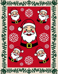Festive Santa Claus Snowflake Array Rug